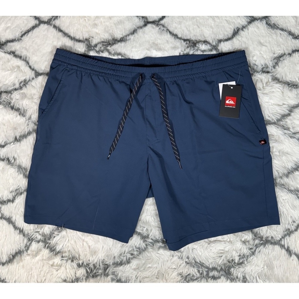 QUIKSILVER Swim Trunks Board‎ Shorts Navy Blue Men's Sz 2XL *NEW* $50
